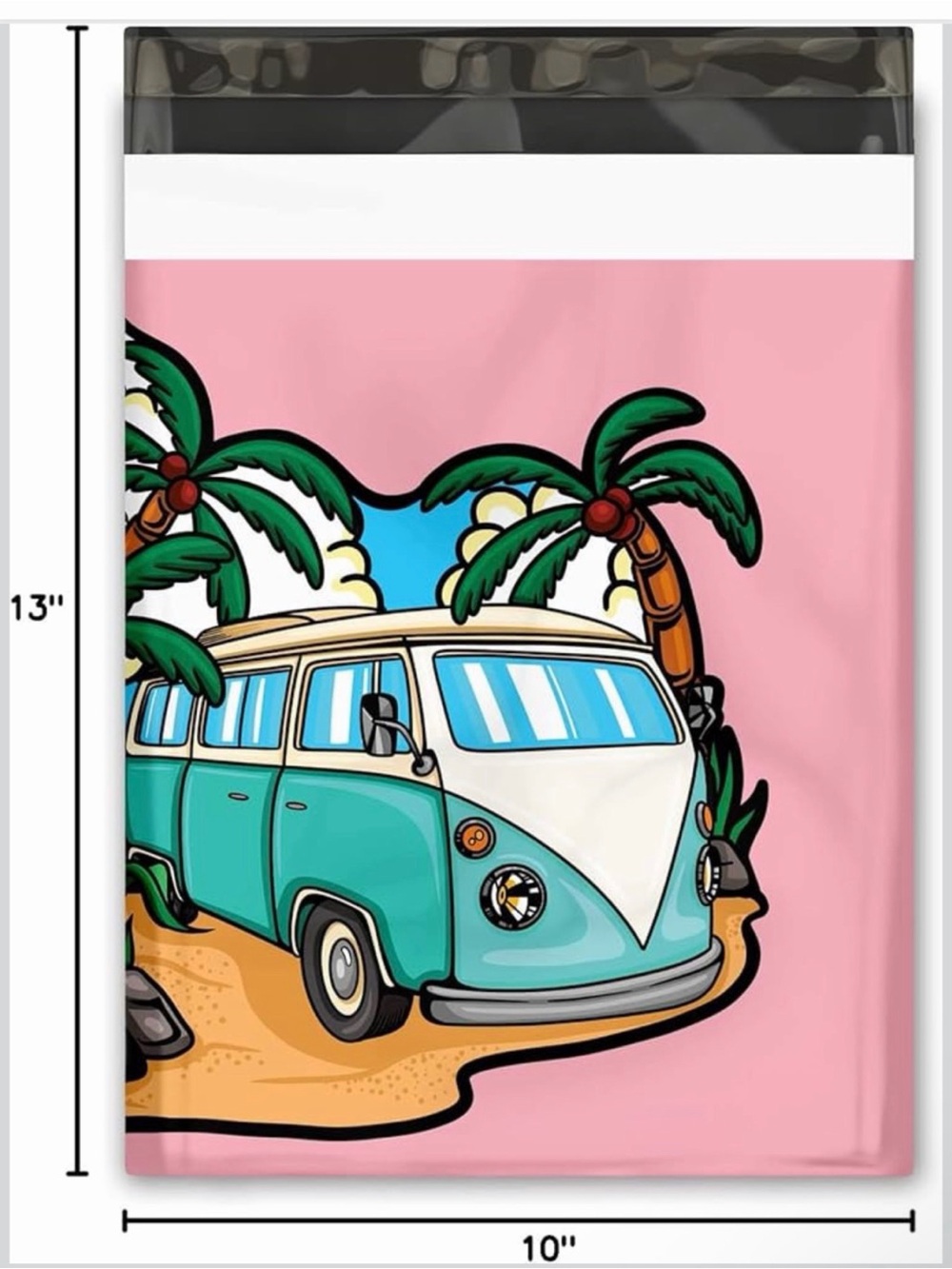 Vintage Beach Van Tropical Theme Polymailers 10”x13” - 15ct - Picture 2 of 2